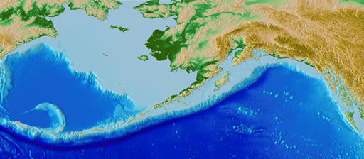 Contoured map of the Gulf of Alaska